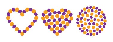 Erikler ve kayısılar. Dairesel Arkaplan ve Yuvarlak çerçeve çerçeve kenarları. Uzay Şablonu 2 Yaz Sevgisi. İzole Vektör illüstrasyonu Sağlıklı Yemek Kartları, broşürler, poster veya web tanıtım afişi, etiket etiketi