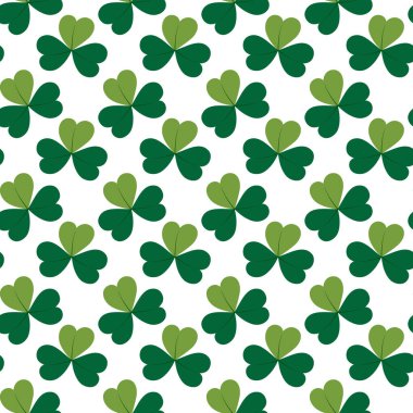 Shamrocks tek renkli yeşil desenli. St. Patrick Soyut Minimalist Arkaplan 'ı selamlıyor. İzole Vektör illüstrasyon Duvar Kağıdı, ambalaj veya web tanıtım broşürleri Tematik veya Tematik