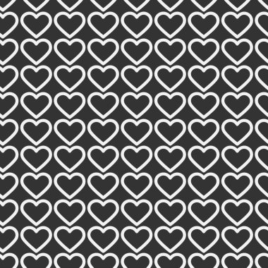 Karanlık Arkaplan Gri Tonlu Kusursuz Şekilsiz Beyaz Gün ya da Sevgililer Günü düşkünü Sevgililer Günü özeti. İzole Vektör illüstrasyon Tematik kartları veya web tanıtım broşürü duvar kağıdı, fiyat, etiketler, paketleme