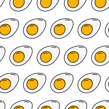 Yarı haşlanmış yumurta dolgusu kusursuz şekilsiz yumurta günü arkaplan tasarımı fikriyle uyuşmuyor. İzole edilmiş Vektör illüstrasyon Duvar Kağıdı, ambalaj, posterler, afişler, broşürler veya web tanıtım broşürleri