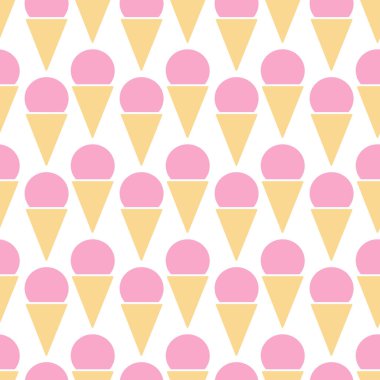 Moda gölgeli dutlu dondurma külahı kusursuz desen. Ulusal Dondurma Günü Minimalist zemin. İzole edilmiş Vektör illüstrasyon Duvar Kağıdı, Arkaplan Tematik arabalar, posterler veya web tanıtım afişi, etiket