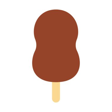 Eşsiz Şekilde Çikolatalı Dondurma. Minimalist bir illüstrasyon fikri. İzole edilmiş Vektör illüstrasyon Tematik Kartlar, gurme tatlı markalaşması ve gıda ambalajı veya web tanıtımı