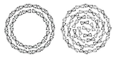 Gözlük Koyu Çerçeve Temiz Mercek Çerçeve Kenarlığı ve Yuvarlak Dekoratif Dekoratif Dekorasyon Seti. İzole Vektör illüstrasyon Tematik kartları veya web tanıtım pankartları, broşürler, yazıcı materyalleri veya etiketler