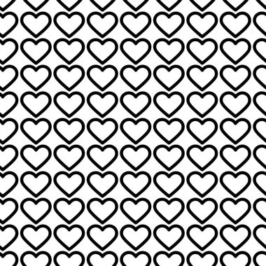 Siyah kalpler kusursuz şekiller alır. Sevgililer Günü siyah ya da beyaz gün arka plan konsepti. İzole Vektör illüstrasyon Tematik kartları veya web tanıtım broşürleri duvar kağıdı, fiyat, etiketler, paketleme