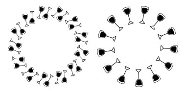 Minimalist Cam Çerçeve Sınırı Uluslararası Barmenler Günü Kopya Mekan Şablonu 2. İzole Vektör illüstrasyon Tematik kartları, gönderme, blog yazma veya web tanıtım broşürü, afiş, etiket