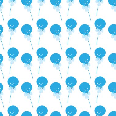 Halatta dairesel mavi balonlar. Papyonlu, dikişsiz desen. Moda monokrom şenlik arka planı fikri. Ayrı Vektör Tasarımı Konsepti Mavi Pazartesi Davet kartları, poster, broşür veya web tanıtımı