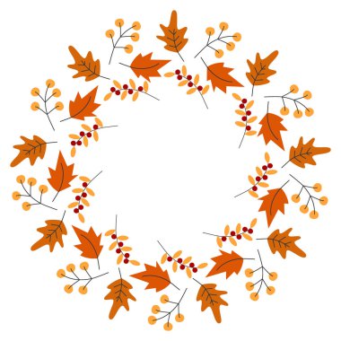 Çok renkli sonbahar, Çerçeveli Çerçeve sınırından ayrılır Şükran Günü Uzay Şablonunu Kopyalama Günü. İzole Vektör illüstrasyon Tematik Davetiyeler, Broşür, Fiyat, Etiket veya Web Tanıtım Pankartı