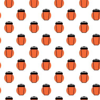 Portakal çemberi Minimalist Simgesiz Dekor Teslimat Kahve Arkaplanı 'na karşı tek kullanımlık bardaklar. İzole Vektör illüstrasyonu Tematik Menü Kartları Afişler, broşürler, etiketler, fiyat etiketleri için mükemmeldir