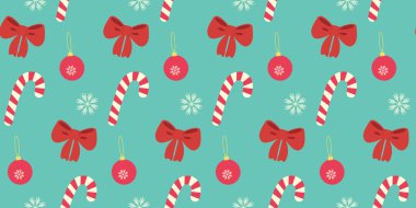 Çizgili Şeker ve Noel Dekorasyonları Kusursuz Kış Kutlama Arkaplanı Tasarımı. İzole Vektör illüstrasyonu Tematik Kartlar Arkaplanı veya tanıtım afişi, broşürler, fiyat etiketleri