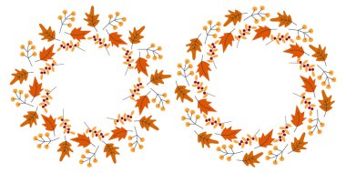 Mevsimlik Dekor ve Kutlamalar için Sonbahar Yaprakları Çerçeve Kenar Kopyalama Uzay Şablonu. İzole Vektör Resimleri Sonbahar Olayları, Tematik Kartlar veya tanıtım afişi, broşürler, etiketler