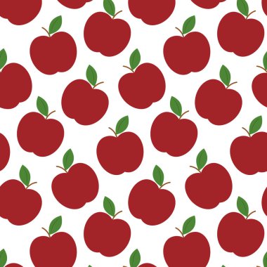 Yapraksız desenli kırmızı elma. Şükran Günü Kwanzaa ya da Sonbahar Tatili Minimalist Arka plan İzole Vektör illüstrasyonları Tatil broşürleri, Tematik Kartlar Arkaplanı, afiş, Parti Davetiyesi, Etiket