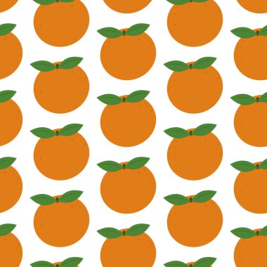 Yapraksız Yapraklı Turuncu Meyveler. Citrus arka plan dokusunu tekrar ediyor. Minimalist tasarım. İzole Vektör illüstrasyonu Citrus Fruits Temalı Arkaplan Pankartı, Broşür, Parti Daveti, Etiket