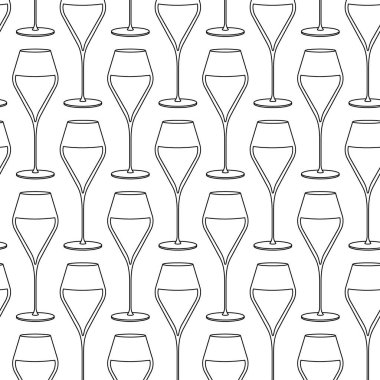 Ana hatları Şarap Camı Kusursuz Şarabı ya da Alkol Tematik Minimalist Arkaplan Dokusu. İzole Vektör illüstrasyon Gevşeme Doğum günü Temalı Menü Arkaplanı Tasarım Restoranı, Broşür