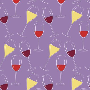 Moda Leylak Şarap Günü Arkaplanında Beyaz Kırmızı ve Gül Şarabı Kusursuz Şablonlar. Ayrı Vektör illüstrasyonu Şarap Tematik Kartlar Partisi Broşürleri Davet Edin Poster Etiketi Fiyat Etiketi