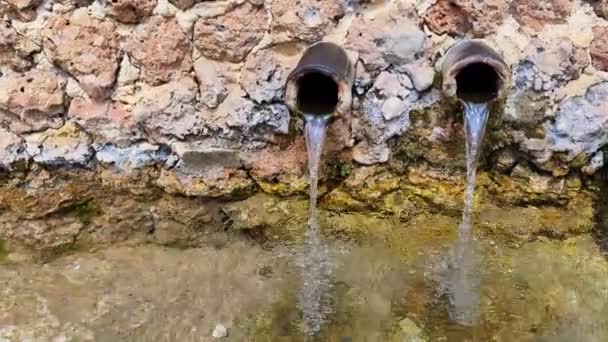 Fontaine Printanière Dans Village Sierra Albacete Castilla Mancha Espagne — Video