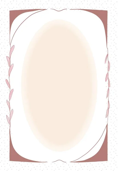 Decorative Background Beige Pastel Colors Vertical Frame Oval Free Space — Stock Photo, Image