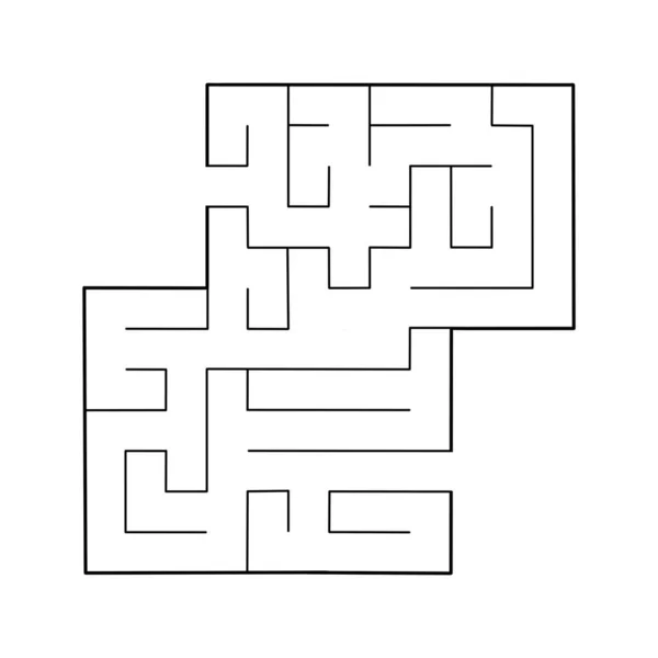 迷宫的游戏 简单的例证 儿童拼图游戏的简单而有趣的模板 迷宫的抽象形状 找出正确的方法 — 图库照片