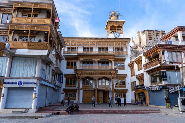 stock image Leh, India - April 02, 2023: Exterior view of Jama Masjid at Main Bazzar in the historic city centre.