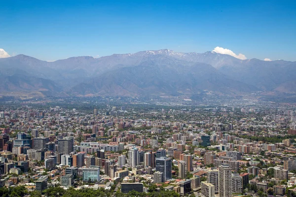 Santiago Chile Chile Noviembre 2015 Skyline Visto Desde Cerro San —  Fotos de Stock