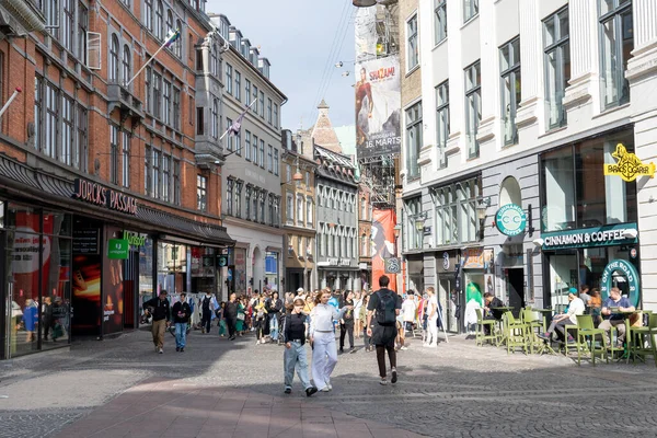 Copenhague Dinamarca Mayo 2023 Personas Principal Calle Peatonal Comercial Llamada — Foto de Stock