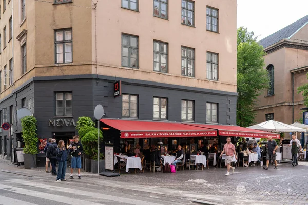 Коппель Дания Мая 2023 Года Люди Ресторане Открытым Небом Улице — стоковое фото