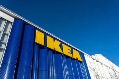 Kopenhag, Danimarka - 25 Ocak 2024: Orta Kopenhag 'daki IKEA mağazasının dışı