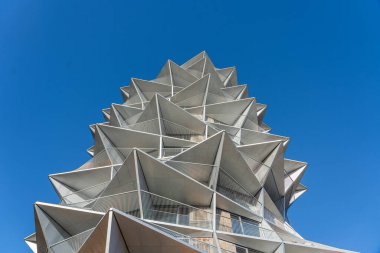 Kopenhag, Danimarka - 25 Ocak 2024: Kaktüs Kulelerinin dışı, iki apartman kulesi