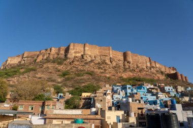 Jodhpur, India - March 30, 2024: Exterior view of the historic Mehrangarh Fort. clipart