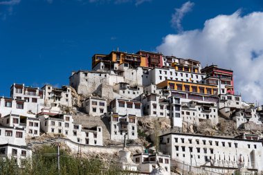 Thiksey, Hindistan - 12 Eylül 2024: Ladakh bölgesindeki Thiksey Manastırı