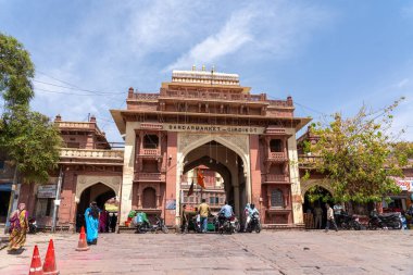 Jodhpur, India - March 23, 2024: Girdikot Gate at famous Sardar Market. clipart