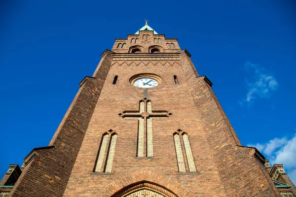 Kopenhag, Danimarka - 4 Ekim 2016: St. Johns Kilisesi, Norrebro Bölgesi Sankt Johannes Kirken