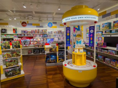 Copenhagen, Denmark - September 14, 2025: LEGO store inside the international airport.