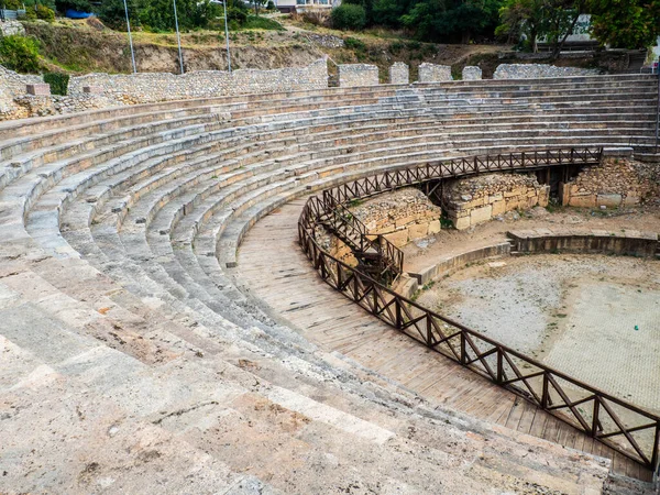 Stanowisko Archeologiczne Starożytny Teatr Ochrydzie Macedonia — Zdjęcie stockowe