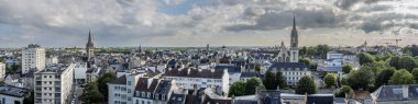Fransa, Normandiya 'daki Caen Kalesi' nden Caen şehri panoramisi