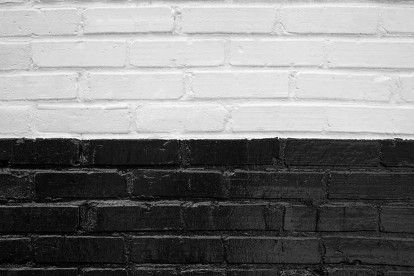 Mur Briques Peintes Noir Blanc — Photo