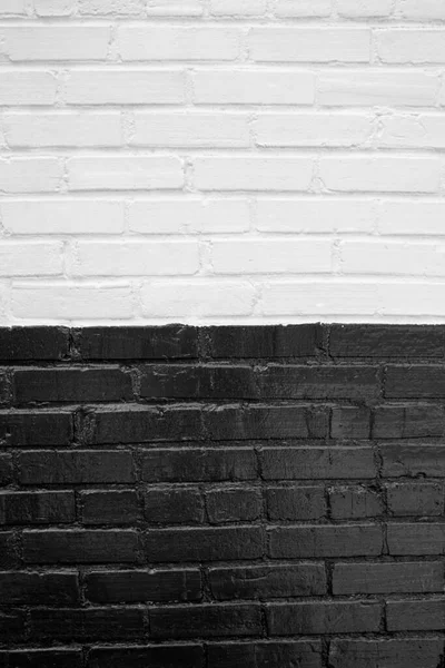 Czarno Białe Malowane Ściany Cegieł — Zdjęcie stockowe