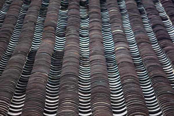 Półpasiec Chiński Dachu Kolorze Czarno Białym — Zdjęcie stockowe