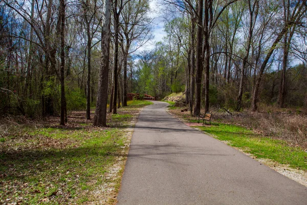 跑步和骑自行车的小路让人想起了公园 — 图库照片