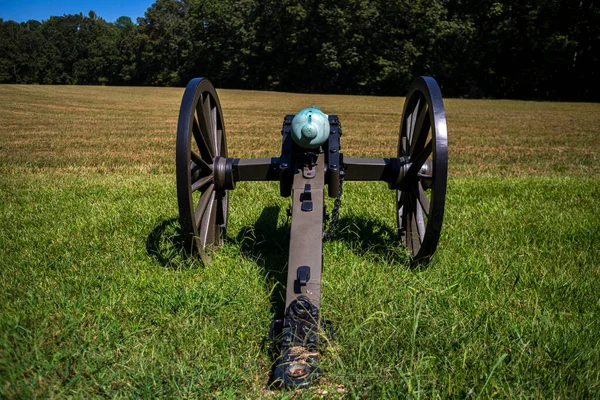 Back View Blue M1857 Pounder Napoleon American Civil War Cannon — Stock Photo, Image