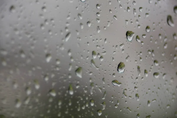Zbliżenie Kropli Wody Zamglone Szklane Okno — Zdjęcie stockowe