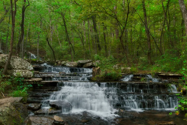 Longa Exposição Uma Cachoeira Collins Creek Trail Heber Springs Arkansas — Fotografia de Stock