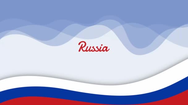 动画俄罗斯日背景 好俄罗斯日 俄罗斯国旗 高质量的4K镜头 — 图库视频影像