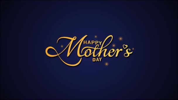 Happy Mother Day Ręcznie Napisany Tekst Animowany Kolorze Złotym Świetne — Wideo stockowe