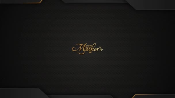 Happy Mother Day Text Animation Luxury Gold Background High Quality — Stock Video