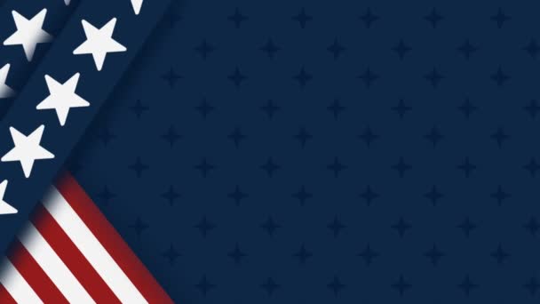 Animowane Tle Flagi Amerykańskiej Wolnym Miejscem Tekst Dobre Wiejskie Wydarzenie — Wideo stockowe