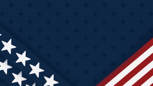Анимированный Фон Американского Флага Свободным Пространством Текста Хорошее Мероприятие Страны — стоковое видео
