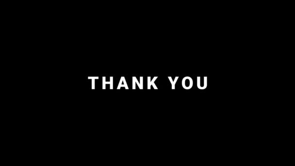 Looped Thank You Animatie Met Glitch Effect Alfa Kanaal Hoge — Stockvideo