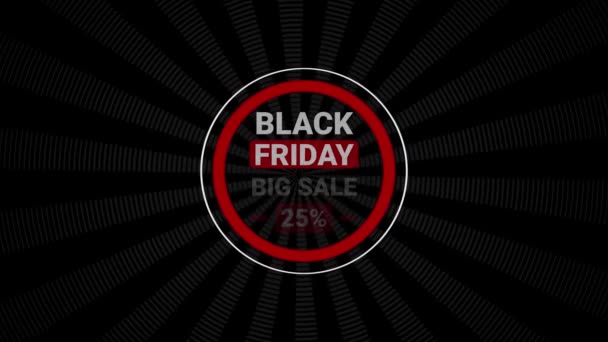Animation Black Friday Sale Promotion Discount Banner Высококачественные Кадры — стоковое видео