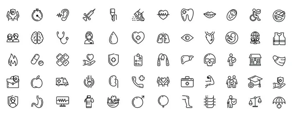 Tıbbi Simge Koleksiyonu. Vektör illüstrasyonu