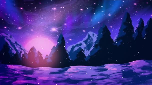 Animation Von Weihnachtshintergrund Winterwald Schneenahtloses Looping Hochwertiges Filmmaterial — Stockvideo